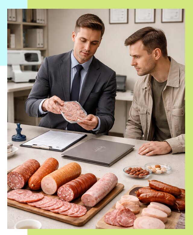 Сертификация колбасных изделий в Дзержинском от 7676 р. | Алешин-Дзж